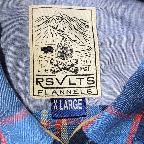 RSVLTS The Minnesotan Flannel Shirt Men's Size X‎ Large Blue Red Front Pockets - Picture 9 of 10